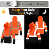 Sesafety B0B24XL3NK Class 3 Hi-Vis Full-Zip Hoodie — Orange