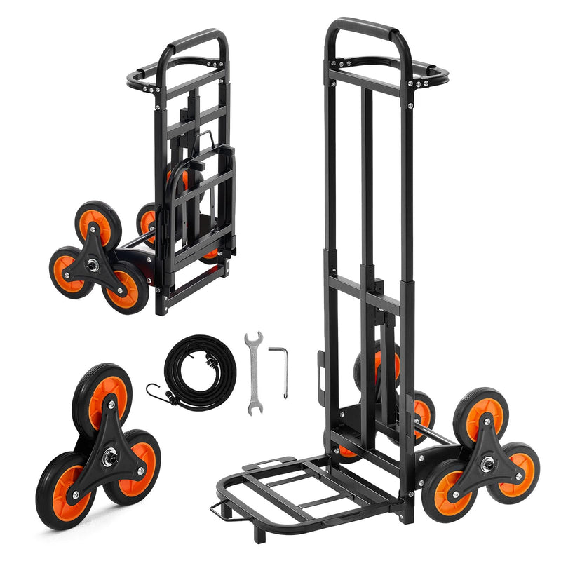VEVOR Stair Climbing Dolly 460 lbs, Heavy-Duty Folding Trolley Cart for Stairs with