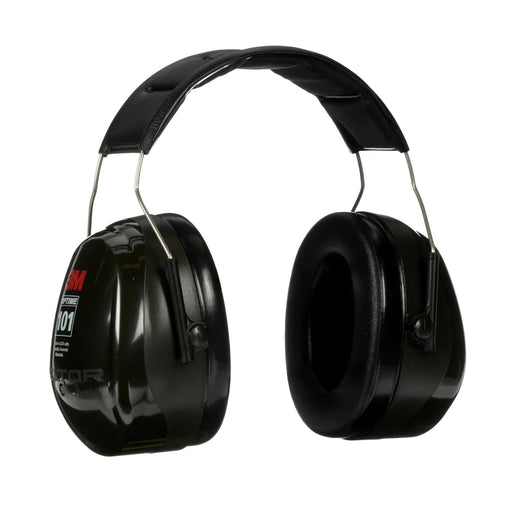 Black ear protection headphones 3M H7A logo on a white background