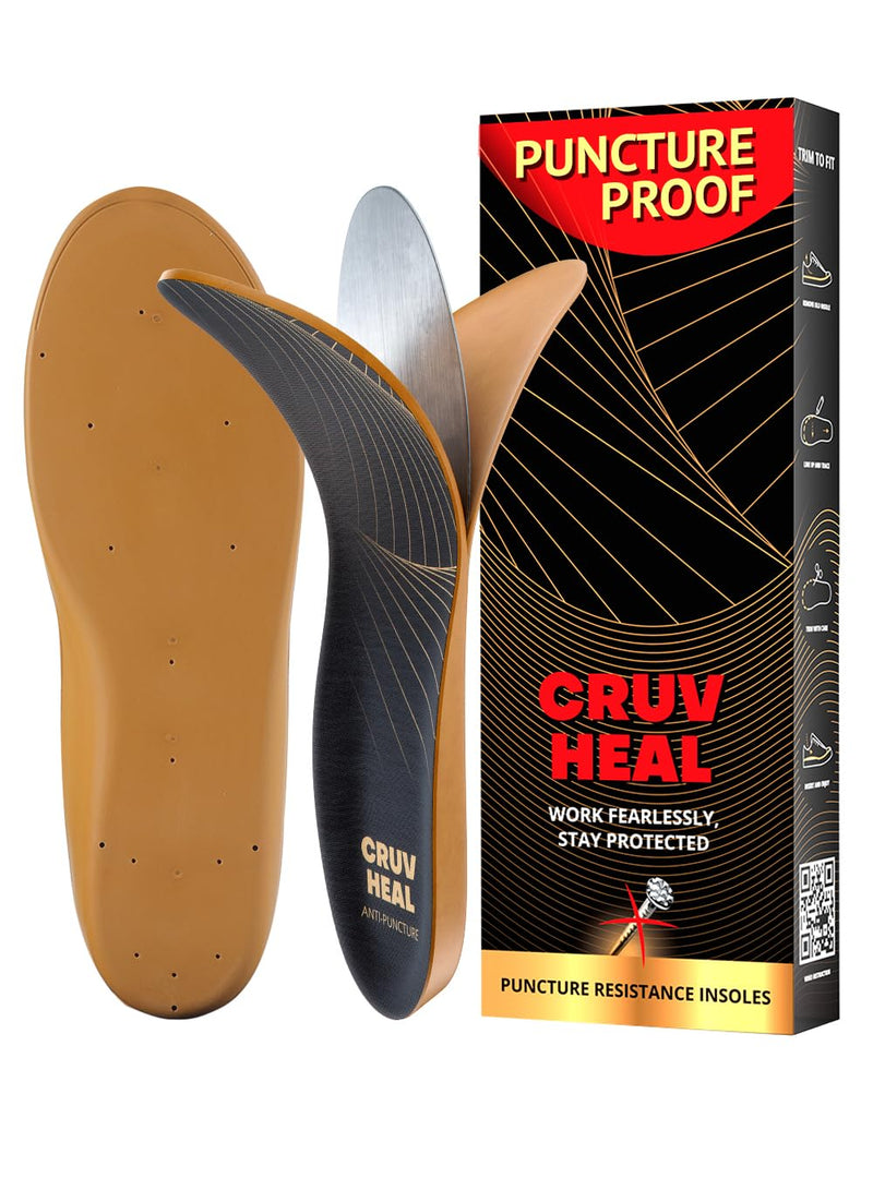 CRUVHEAL Puncture-Resistant Nail-Proof Steel Work Insole