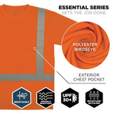 Ergodyne GloWear 8282 Hi-Vis Type R Class 2 Short Sleeve Shirt — Orange
