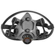 Gray North 550030S respirator mask with black straps on a white background