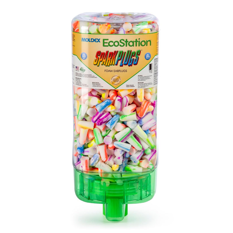 Moldex 6703 SparkPlugs EcoStation Uncorded Earplug Dispenser — NRR 33dB, 500 Pairs