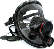 North 760008AS Full-face safety mask with clear visor and black accents on a white background