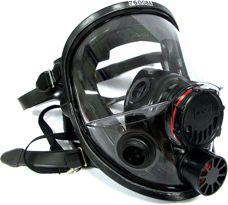North 760008AS Full-face safety mask with clear visor and black accents on a white background