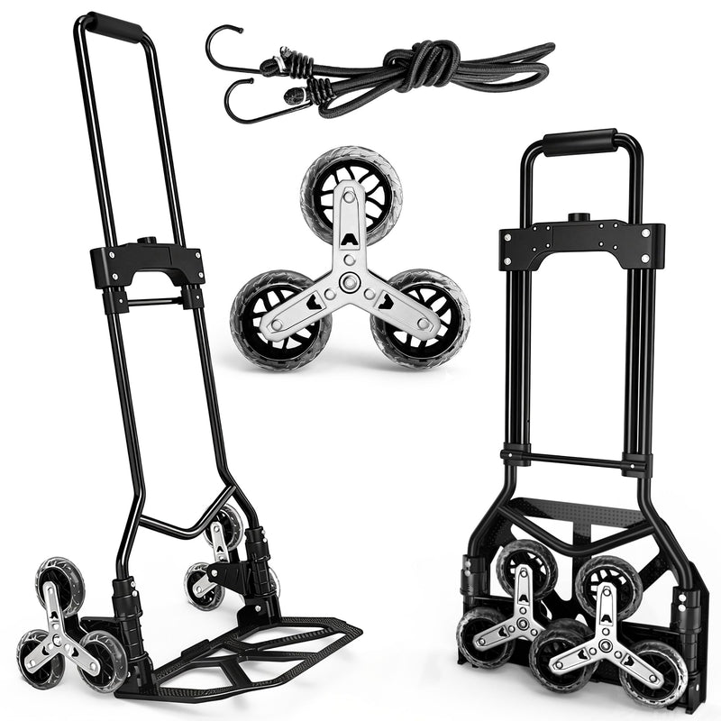 Stair Climbing Dolly, 220LBS Stair Climbing Cart with Telescoping Handle, Portable
