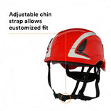 3M SecureFit X5005X-ANSI Red Scotchlite Safety Helmet Class E