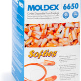 Moldex 6650 Softies Corded Foam Earplugs — NRR 33, 100 Pairs