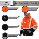 Sesafety B0DPZ32GST Class 3 Hi-Vis Pullover Hoodie — Orange