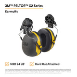 3M PELTOR X2P3E Cap-Mount Earmuffs NRR 24