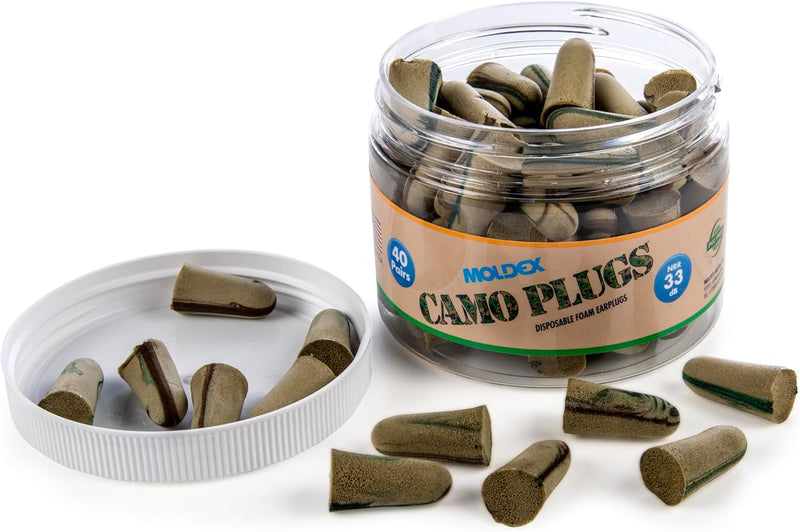 Moldex 6685 Camo Plugs Disposable Foam Earplug Jar — NRR 33dB, 40 Pairs