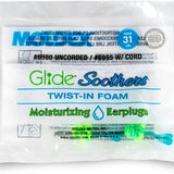 Moldex 6980 Glide Soothers Uncorded Moisturizing Foam Earplugs — NRR 31, 100 Pairs