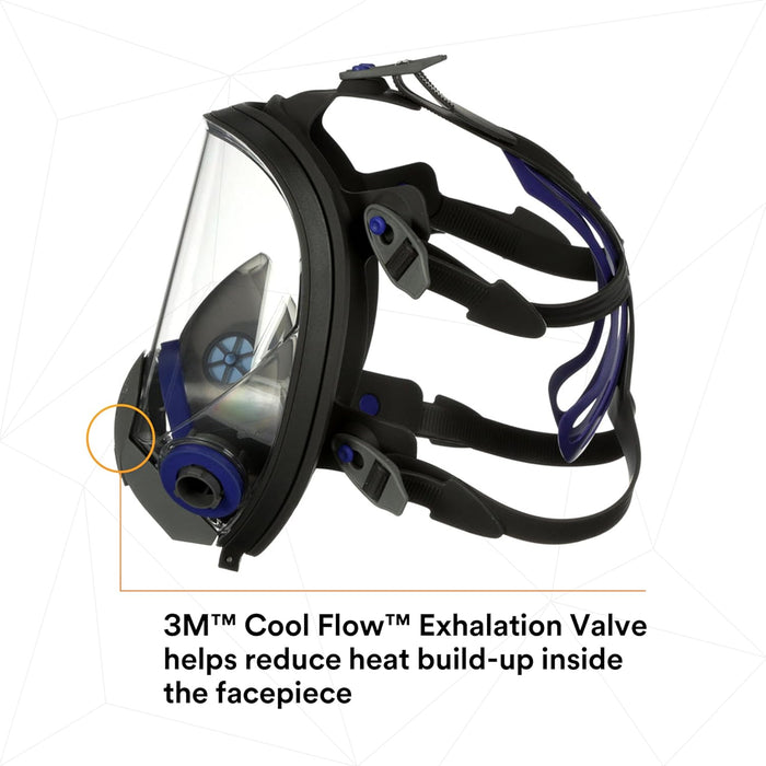 3M FF-402 full-facepiece respirator with exhalation valve on a white background