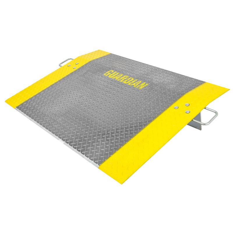 Guardian Aluminum Dock Plate with Carrying Handles for Pallet Jacks, Hand Carts, Material