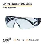 3M SecureFit SF204SGAF-BLU Blue Safety Glasses