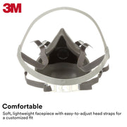 3M 6100 face mask with adjustable head straps on a white background