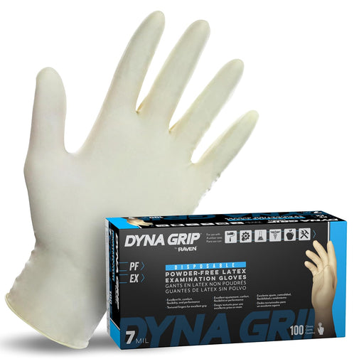 SAS Safety 650-1001 Dyna Grip 7 mil disposable latex gloves powder free