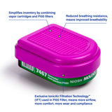 Moldex 7467 Ammonia Methylamine P100 Combo Cartridge