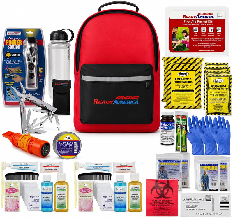 Ready America 72 Hour Deluxe Emergency Kit, 2-Person, 3-Day Backpack