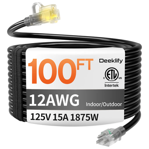 Generic 12 Gauge 100 FT Heavy Duty Outdoor Exten