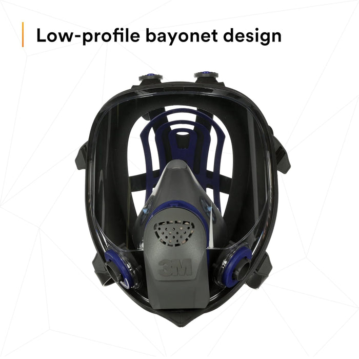 3M FF-401 Full-face respirator mask with low-profile bayonet design on a white background