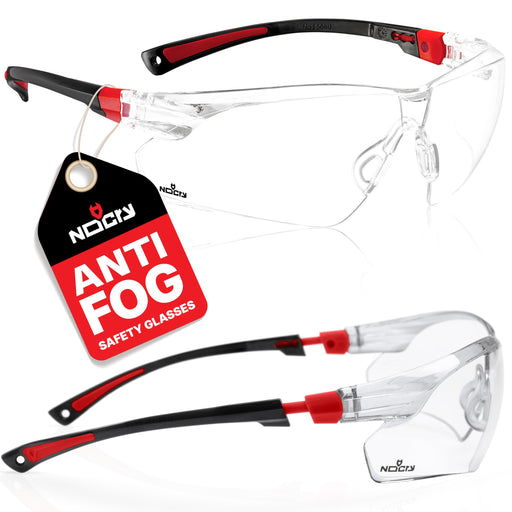 NoCry Clear Safety Glasses with Anti-Fog Scratch-Resistant Wrap-Around Lenses