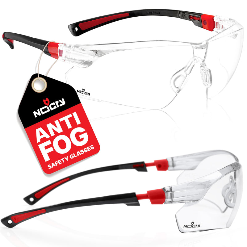 NoCry Clear Safety Glasses with Anti-Fog Scratch-Resistant Wrap-Around Lenses