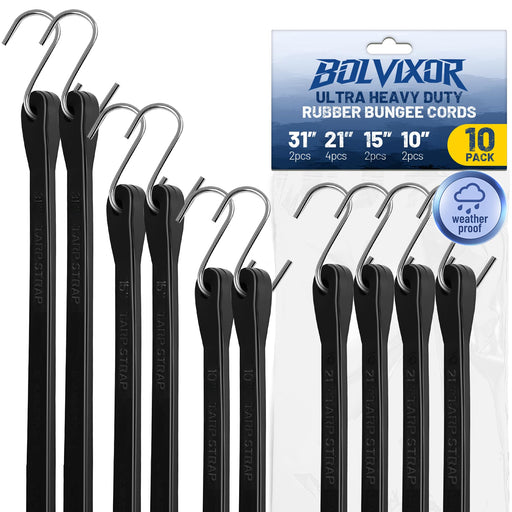 Generic Bungee Cords with Hooks 10 Pack, 10-31 i