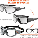 Ergodyne Skullerz LOKI Convertible Safety Glasses / Goggles — ANSI Z87.1+