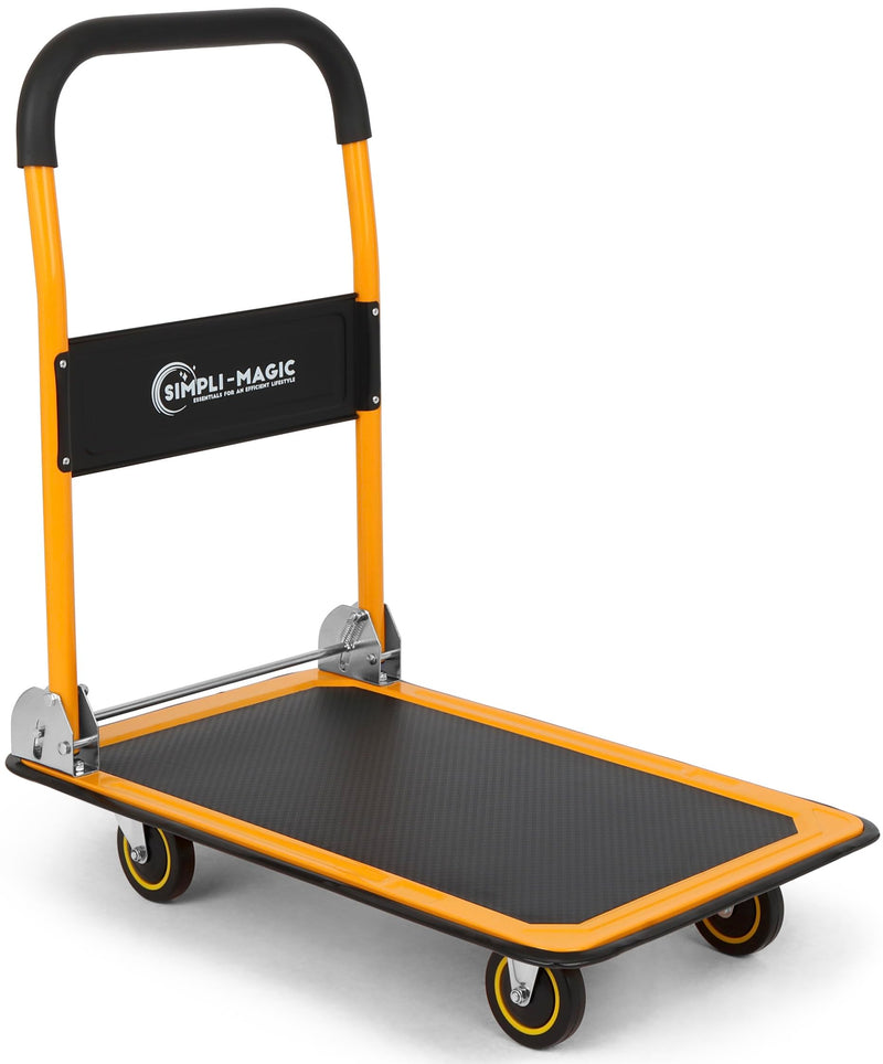 Simpli-Magic Push Cart Dolly, 330 LBS, Foldable Moving Platform Hand Truck, Easy Storage