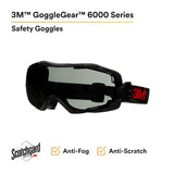 3M GG6002SGAF-BLK GoggleGear 6000 Gray Scotchgard Goggles