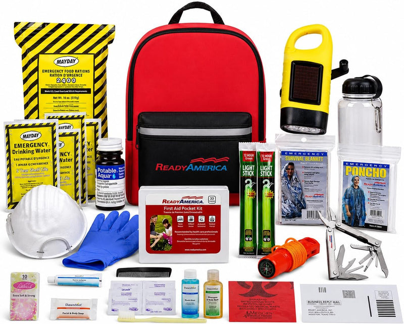 Ready America 72 Hour Deluxe Emergency Kit, 1-Person, 3-Day Backpack