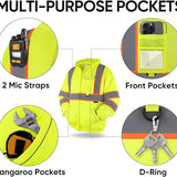 TICONN TICONN-1479 Hi-Vis Class 3 Safety Sweatshirt Hoodie