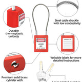 QWORK QS8899 LOTO Cable Locks — 4-Pack Steel with Keys