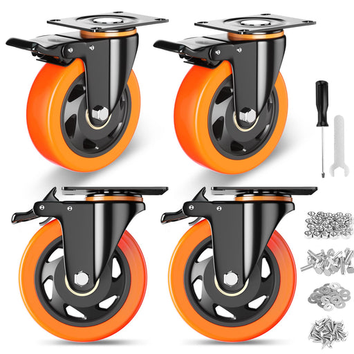 Generic 4 Inch Caster Wheels, Casters Set of 4 H