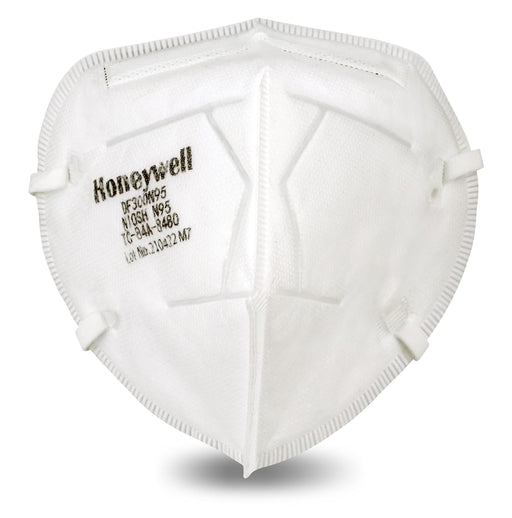 Honeywell DF300 N95 Flatfold Disposable Respirator face mask on a white background