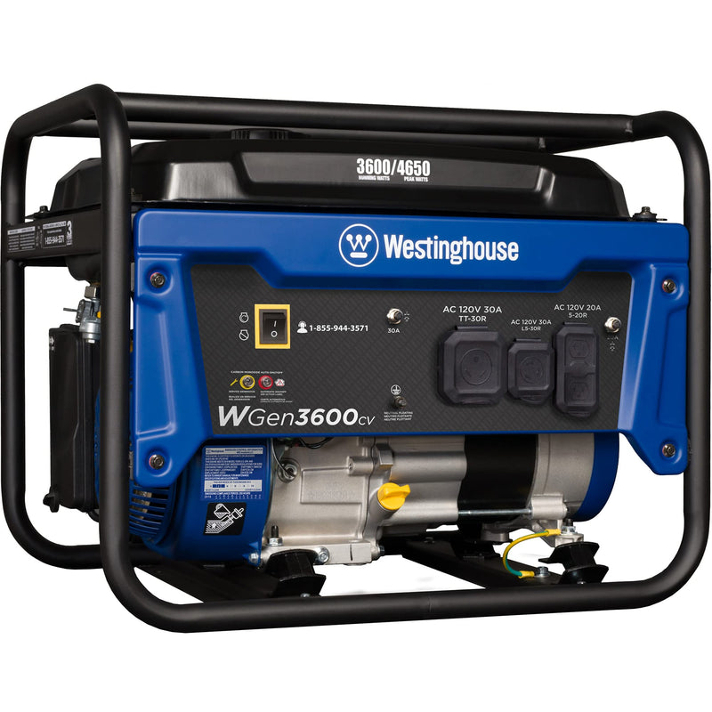 Westinghouse 4650 Peak Watt Portable Generator, RV Ready 30A Outlet, Gas Powered, CO