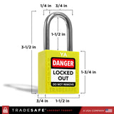 TRADESAFE TSKAU10YL Lockout Tagout Lock Set — Yellow 10-Pack