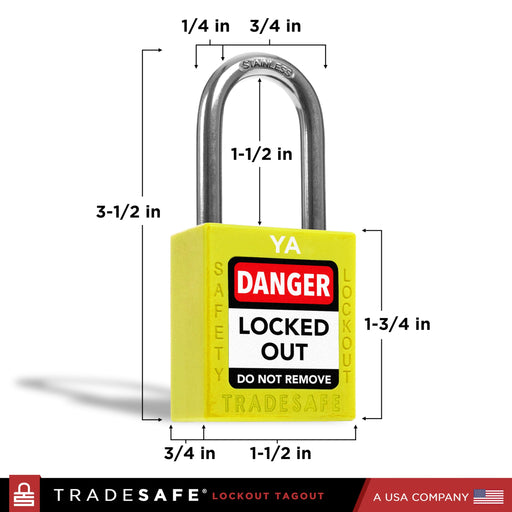 TRADESAFE TSKAU10YL Lockout Tagout Lock Sets