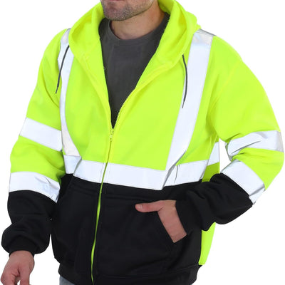 Sesafety B0B24WMRQG Class 3 Hi-Vis Full-Zip Hoodie — Yellow
