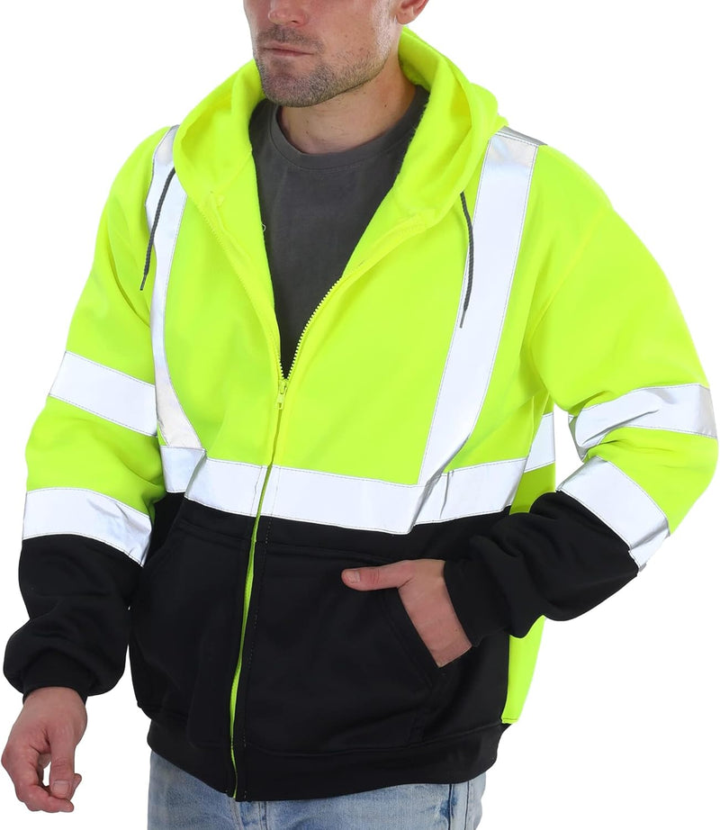 Sesafety B0B24WMRQG Class 3 Hi-Vis Full-Zip Hoodie — Yellow