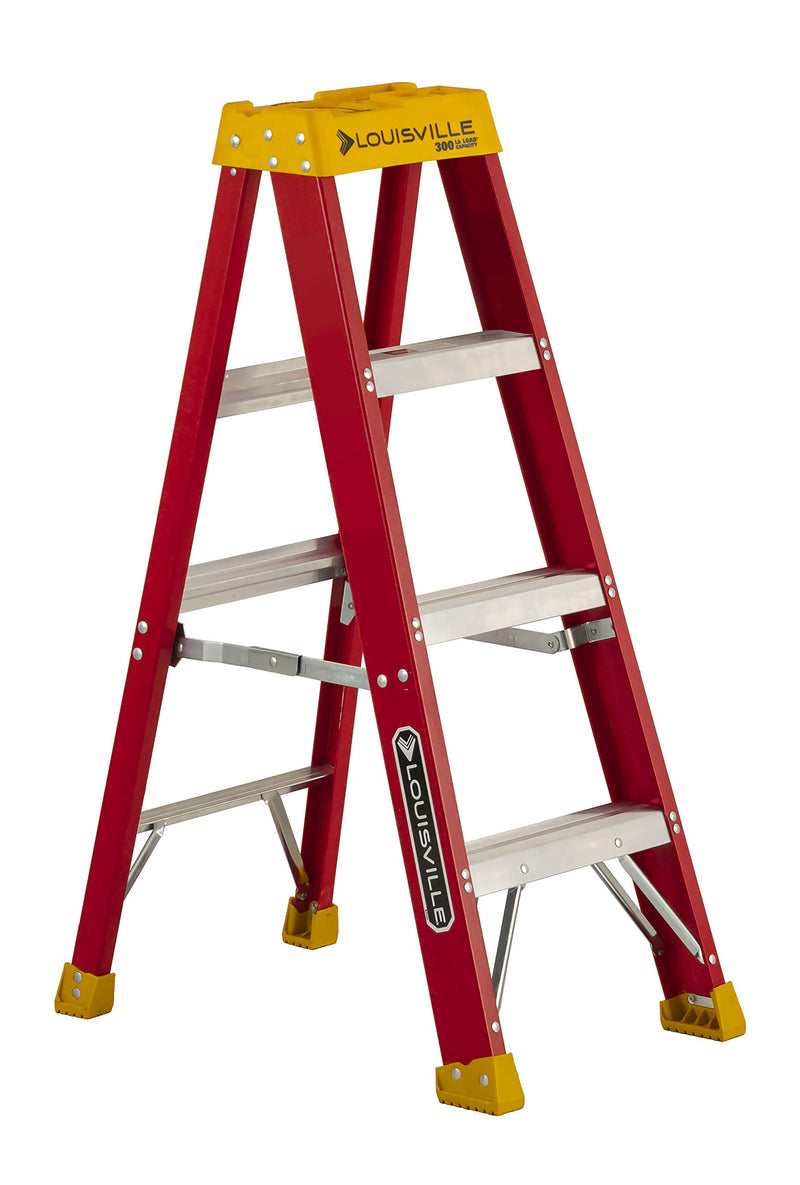 Louisville Ladder 4-Foot Fiberglass Step Ladder, 300-Pound Load Capacity, Type IA