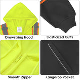 TICONN TICONN-1485 Hi-Vis Class 3 Fleece Hooded Sweatshirt