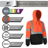 Sesafety B0B24XL3NK Class 3 Hi-Vis Full-Zip Hoodie — Orange
