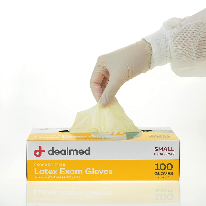 Dealmed Latex Exam Gloves, Powder-Free