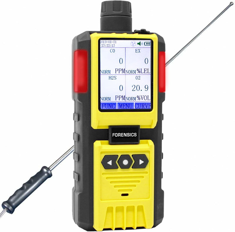 Forensics 4 Gas Pump Monitor — Datalogging, Color Display (O2, CO, H2S, LEL)