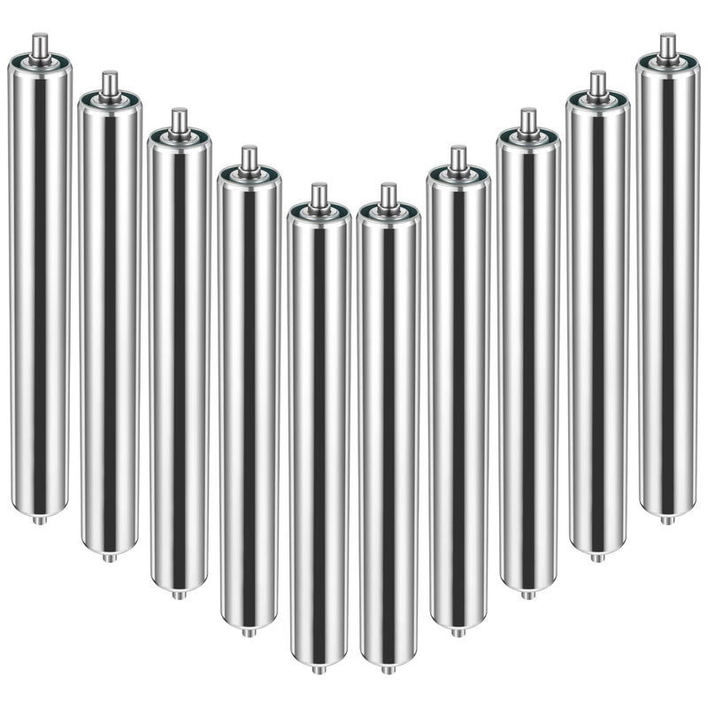 Tandefio 10 Pcs Conveyor Rollers, 16in Length, 2in Diameter, Galvanized Steel Conveyor