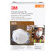 3M 8576 Particulate Respirator P95 packaging with respirator and worker wearing it on a white background