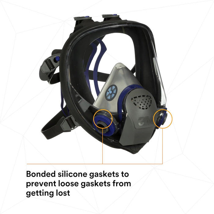 3M FF-401 Full-face respirator with bonded silicone gaskets on a white background