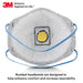 N95 mask with braided headbands and 3M 8576 on a white background
